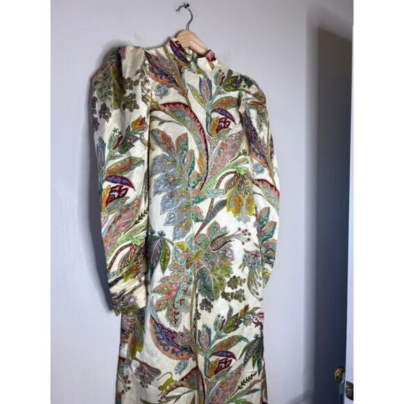 NWT Alemais High Neck Long Puff Sleeves Buttoned Cuffs Ivy Gown Cream Size: 2 - Picture 3 of 8